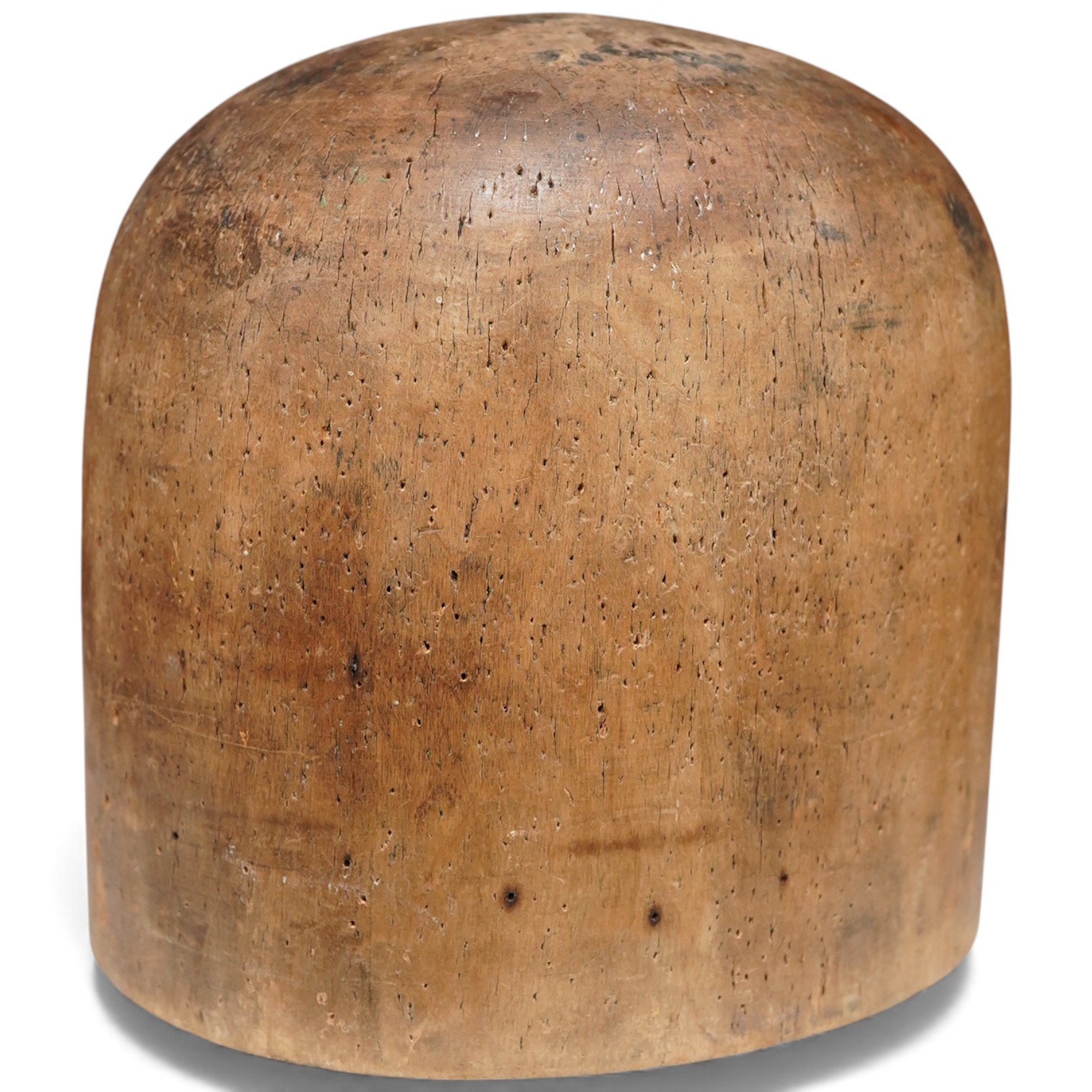 A 19th century milliners hat block stamped Stow & Huggins Ltd, London, 18cm